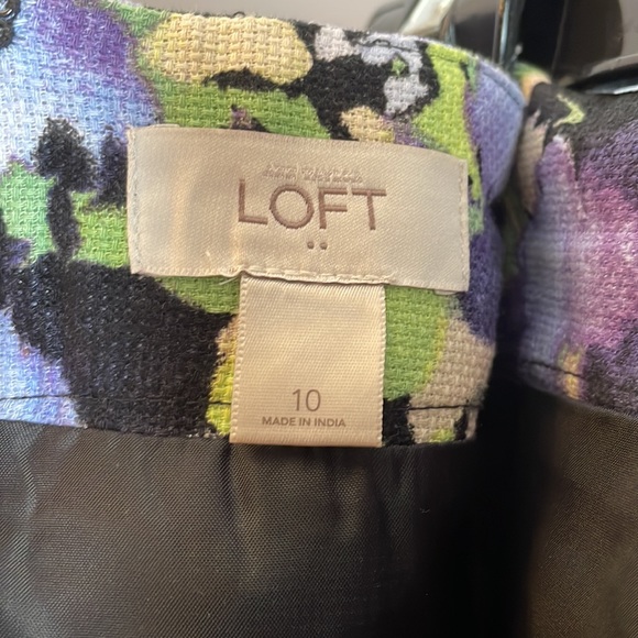 Loft skirt size 10. Purple floral, cotton - Picture 3 of 4